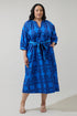 Romery Abstract Terie V-Neck Midi Dress Curve