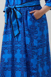 Romery Abstract Terie V-Neck Midi Dress Curve