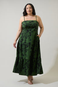 Tindrie Floral Alvis Tiered Maxi Dress Curve