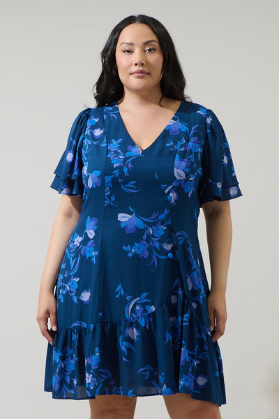 Niva Floral Rivane Button Mini Dress Curve – Sugarlips