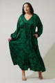 Benti Abstract Larrie Button Down Maxi Dress Curve