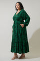 Benti Abstract Larrie Button Down Maxi Dress Curve