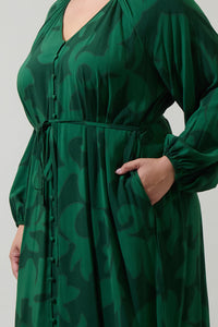 Benti Abstract Larrie Button Down Maxi Dress Curve