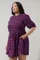 Ramsay Abstract Sulen Smocked Mini Dress Curve