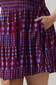 Ramsay Abstract Sulen Smocked Mini Dress Curve