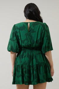 Benti Abstract Suma Ruffle Mini Dress Curve