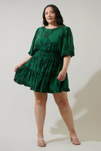 Benti Abstract Suma Ruffle Mini Dress Curve