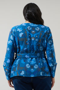Palmate Floral Lutie Peplum Jacket Curve