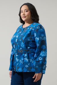 Palmate Floral Lutie Peplum Jacket Curve