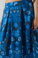 Palmate Floral Pleated Midi Skirt Curve