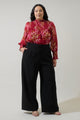 Ginnie Floral Sunnie Long Balloon Sleeve Blouse Curve