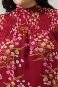 Ginnie Floral Sunnie Long Balloon Sleeve Blouse Curve