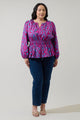 Ivani Abstract Mirana Smocked Top Curve
