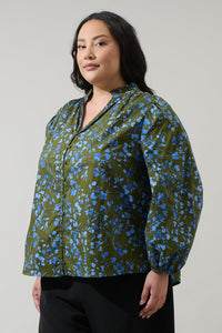 Solvay Floral Nellian Ruffle Top Curve