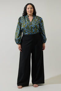Solvay Floral Nellian Ruffle Top Curve
