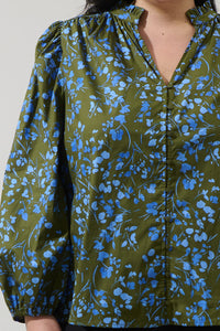 Solvay Floral Nellian Ruffle Top Curve