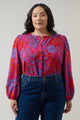 Darret Floral Marwa Long Sleeve Blouse Curve