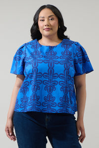 Romery Abstract Tilma Short Sleeve Top Curve
