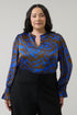 Krista Abstract Minda Keyhole Blouse Curve