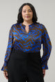 Krista Abstract Minda Keyhole Blouse Curve