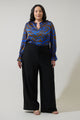 Krista Abstract Minda Keyhole Blouse Curve