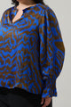 Krista Abstract Minda Keyhole Blouse Curve