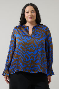 Krista Abstract Minda Keyhole Blouse Curve