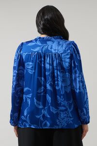 Ciara Floral Lindsey Ruffle Blouse Curve
