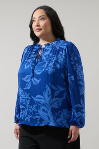 Ciara Floral Lindsey Ruffle Blouse Curve