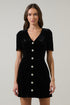Jackson Velvet Button Mini Dress