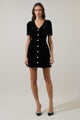 Jackson Velvet Button Mini Dress