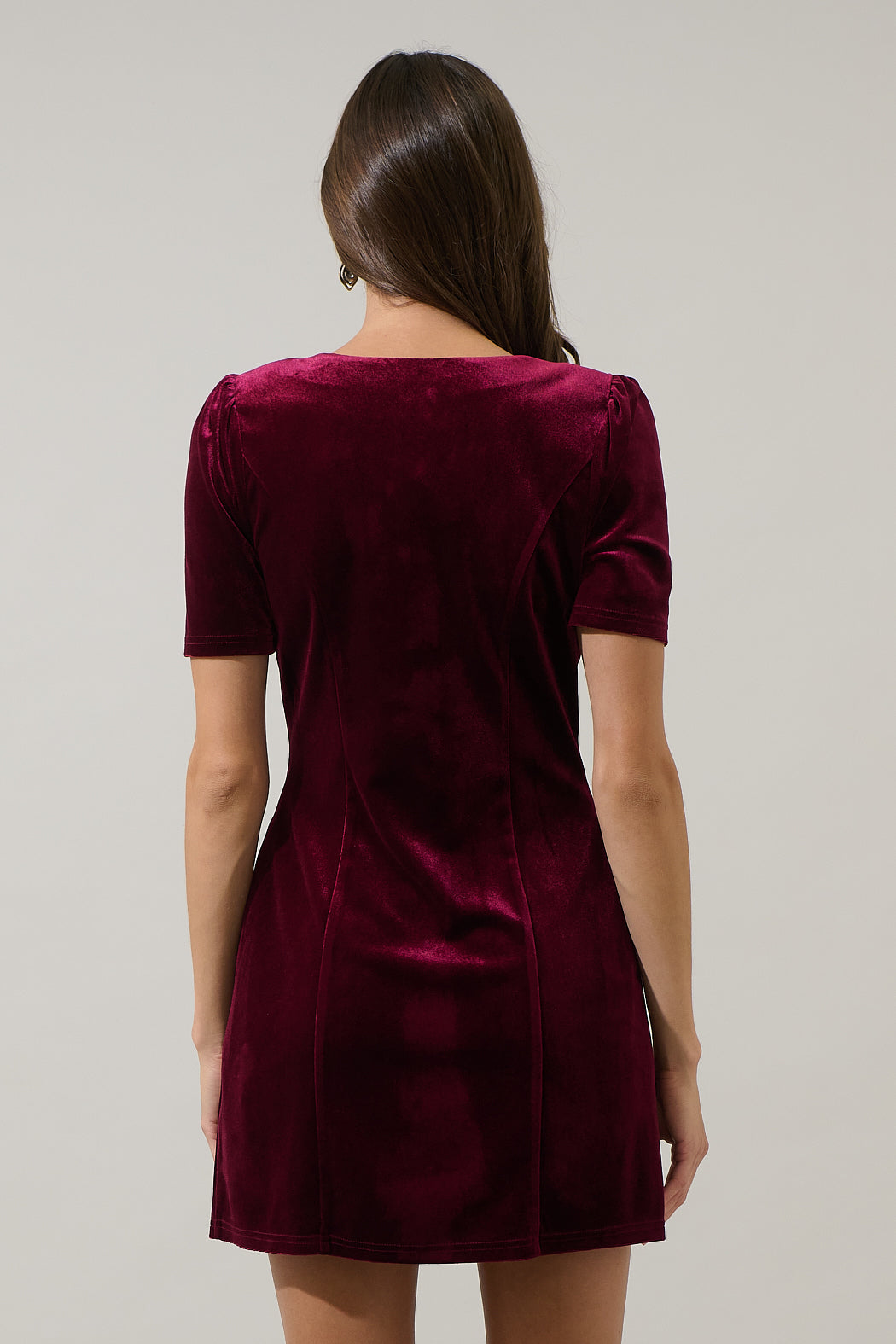Jackson Velvet Button Mini Dress Sugarlips Jackson Velvet Button Mini Dress Sugarlips