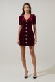Jackson Velvet Button Mini Dress
