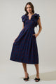 Holbrook Plaid Santana Tie Back Midi Dress