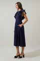 Holbrook Plaid Santana Tie Back Midi Dress
