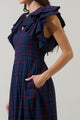 Holbrook Plaid Santana Tie Back Midi Dress