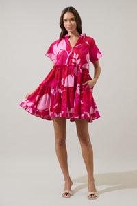 Mila Floral Pallas Poplin Tiered Mini Dress