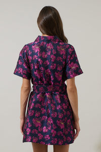 Lorna Floral De Soto Collared Mini Dress