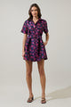 Lorna Floral De Soto Collared Mini Dress
