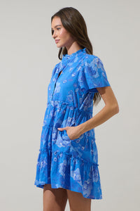 Selma Floral Otis Tiered Cotton Voile Mini Dress