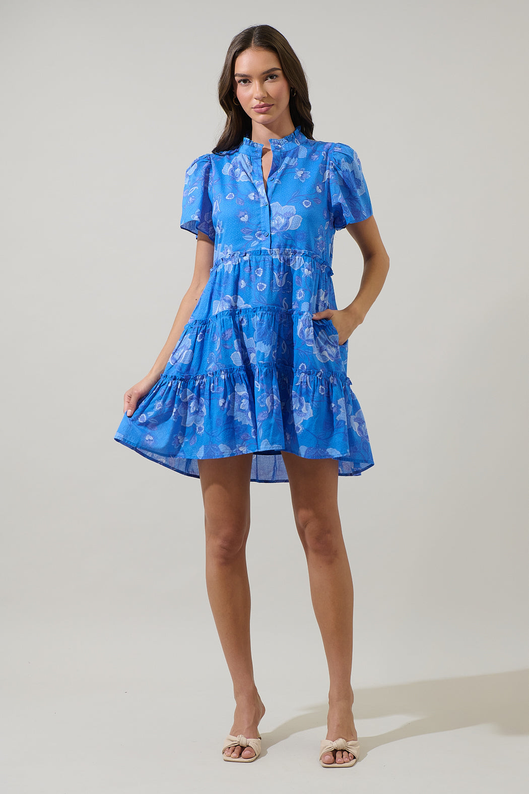 cotton voile mini dress VENUS Cotton Voile Mini Dress | Bandana Red