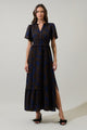 Tolleson Floral Valencia Split Neck Maxi Dress