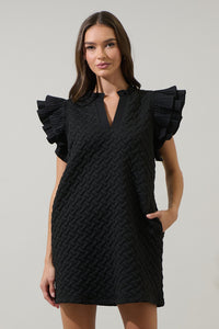 Yulia Quilted Adalee Ruffle Mini Dress