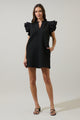 Yulia Quilted Adalee Ruffle Mini Dress