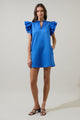 Yulia Quilted Adalee Ruffle Mini Dress