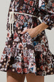 Journee Floral Jazlyn Split Neck Mini Dress
