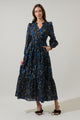 Aurina Floral Kezia Ruffle Midi Dress