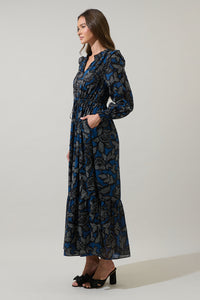 Aurina Floral Kezia Ruffle Midi Dress
