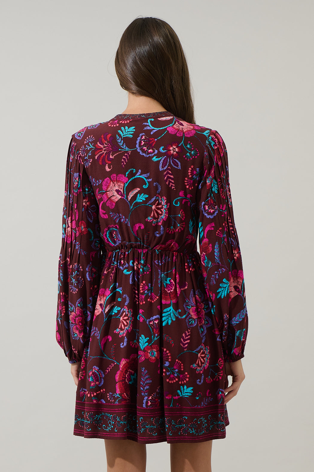 Tory Paisley Ceny Button Down Mini Dress BURG-MULTI / S