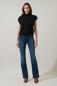 Monica Sleeveless Cropped Turtleneck Sweater